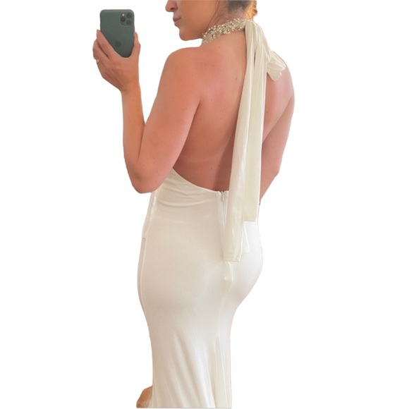 Jovani White Gown with Sequins - Picture 4 of 4